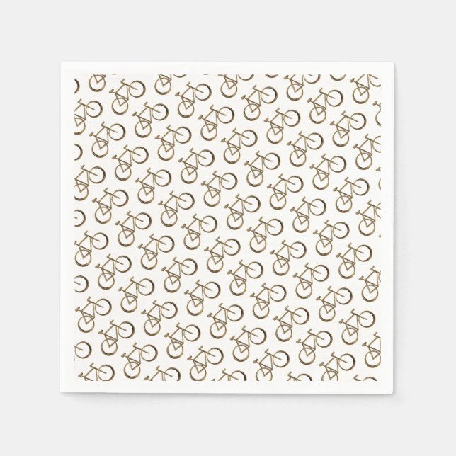 Cyklcykel för cykliska cykler i elegant Guld Bike  Pappersservett (Framsidan)