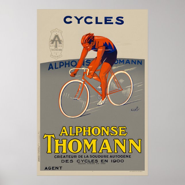 Cykler Alphonse Thomann cykelplakat Poster (Framsidan)