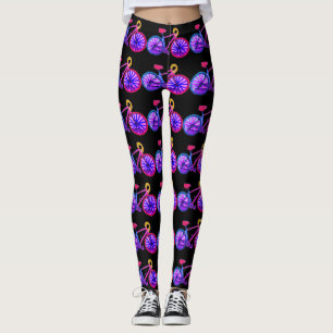 Cykler Cycling Lila Black Bikes Leggings