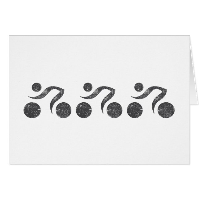 Cykler i Grått Hälsningskort (Framsidan Horizontal)