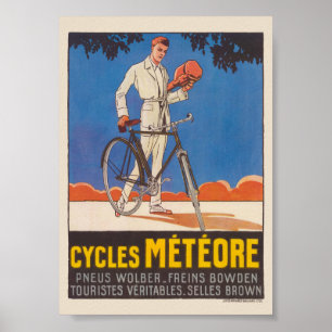 Cykler Météore Frankrike Vintage Affisch 1926