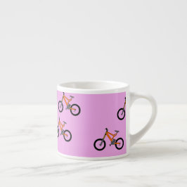 Cykler mönster på rosa espressomugg