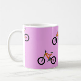 Cykler mönster på rosa kaffemugg