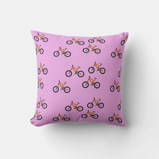 Cykler mönster på rosa kudde (Framsida)