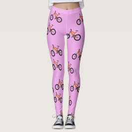 Cykler mönster på rosa leggings
