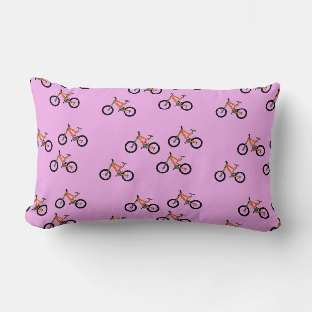 Cykler mönster på rosa lumbarkudde (Framsida)