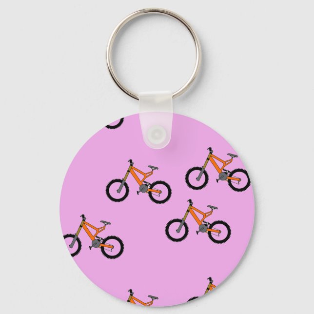 Cykler mönster på rosa nyckelring (Framsida)