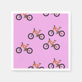 Cykler mönster på rosa pappersservett