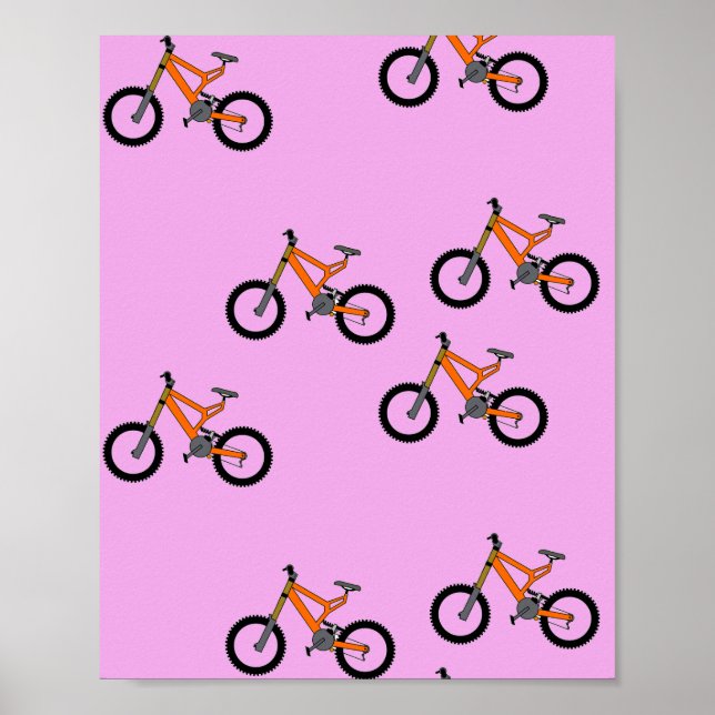Cykler mönster på rosa poster (Framsidan)