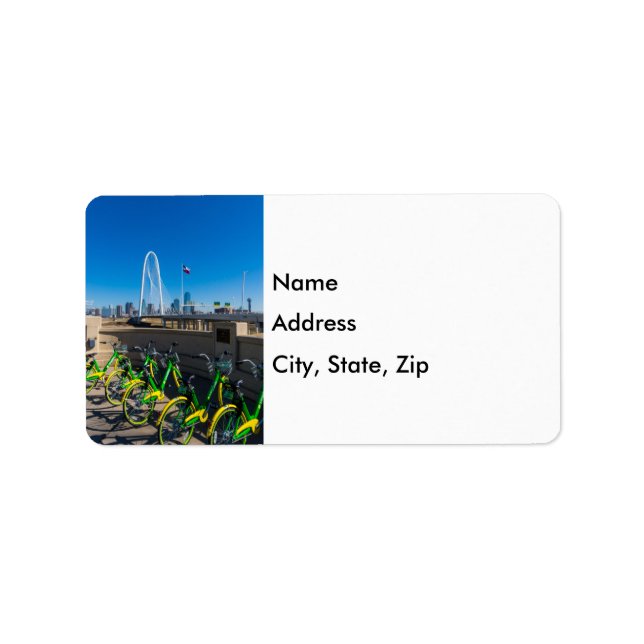 Cykler och Dallas-adressetikett Adressetikett (Framsidan)