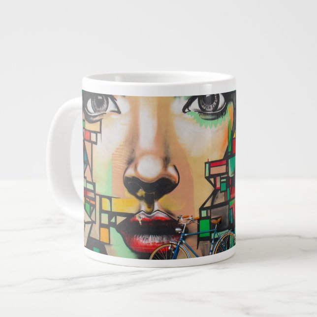 Cykler på Graffiti vägg Jumbo Mugg (Framsida vänster)