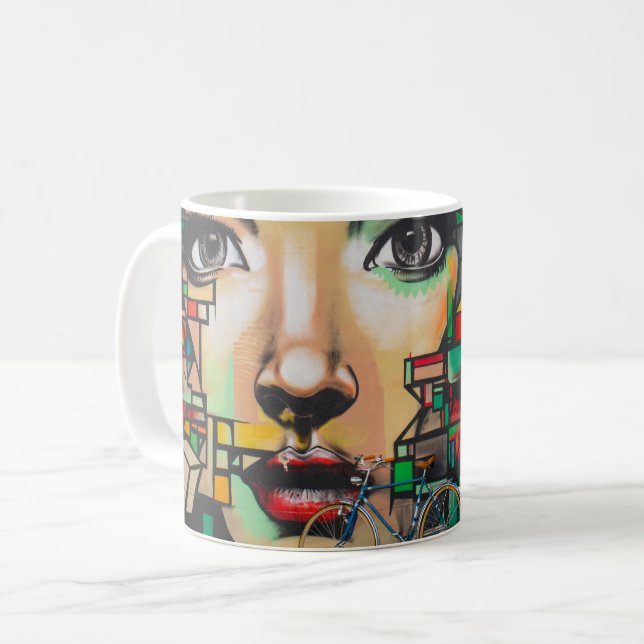Cykler på Graffiti vägg Kaffemugg (Framsida vänster)