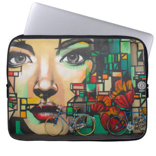Cykler på Graffiti vägg Laptop Fodral