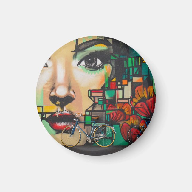 Cykler på Graffiti vägg Magnet (Framsidan)