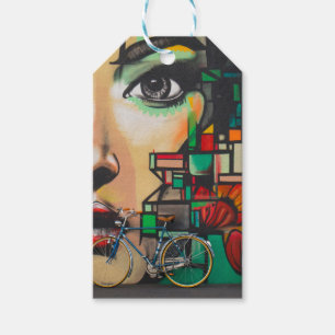 Cykler på Graffiti vägg Presentetikett