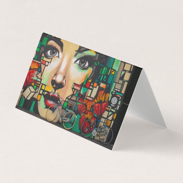 Cykler på Graffiti vägg Visitkort (Framsida)