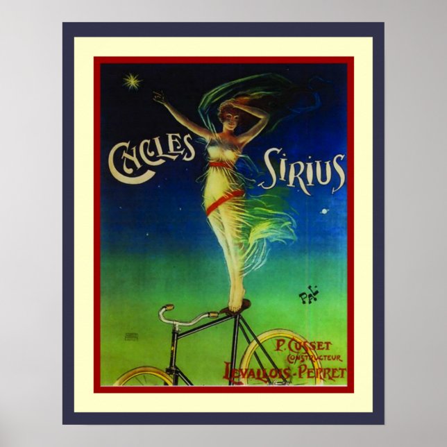 Cyklerna Sirius Art nouveau Poster 16 x 20 (Framsidan)