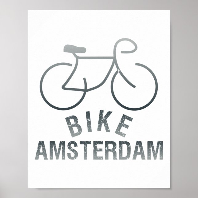 Cykling Amsterdam Nederländerna Grafik _1 Poster (Framsidan)
