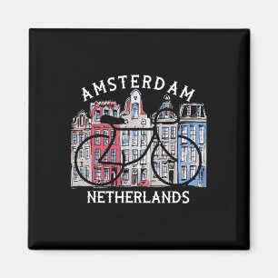Cykling Amsterdam Nederländerna Grafik Magnet