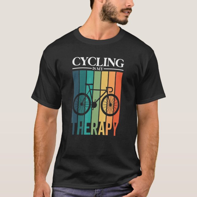 Cykling är min cykliska cykel för terapi t shirt (Framsida)