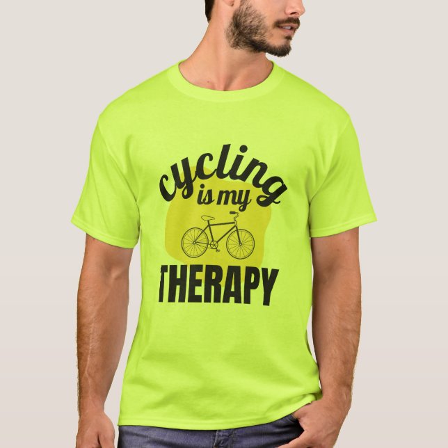 Cykling är min terapi t-shirt (Framsida)