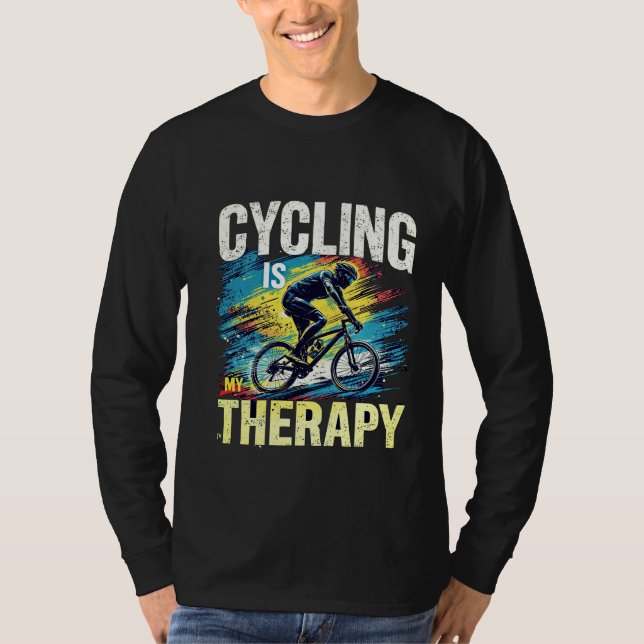 Cykling är min terapi t shirt (Framsida)