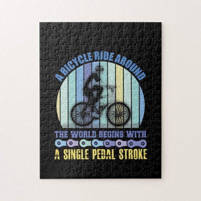 Cykling Art A Cycle Ride runt Pussel (Vertikal)
