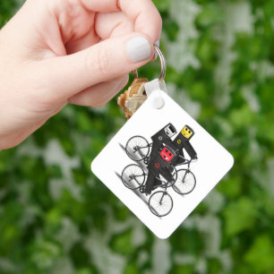 Cykling Återvinna Tunna Nyckelring