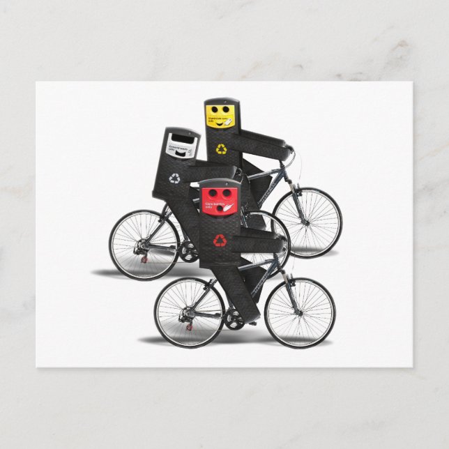 Cykling Återvinna Tunna Vykort (Framsida)