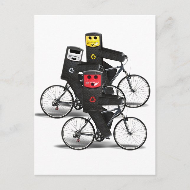 Cykling Återvinna Tunna Vykort (Framsida)