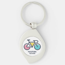 Cykling av anpassningsbar swirl silverfärgad nyckelring