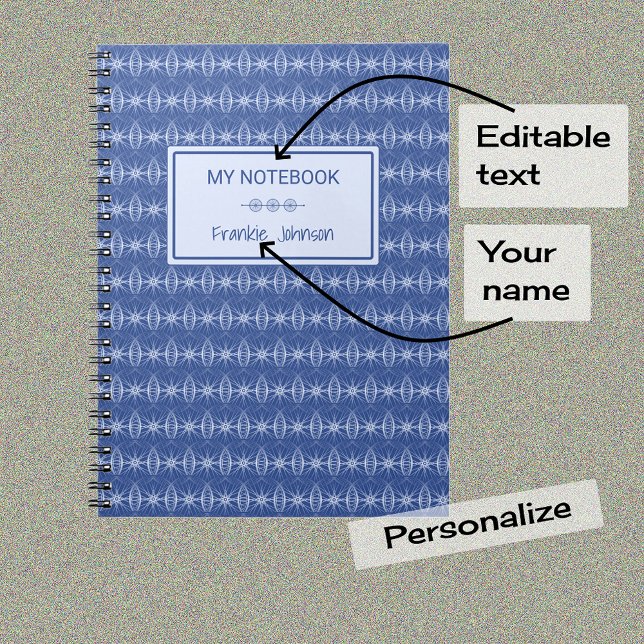 Cykling av det tematiska hjulblått mönster anteckningsbok med spiral (Skapare uppladdad)