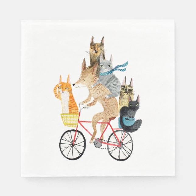 Cykling av hund och katter pappersservett (Framsidan)