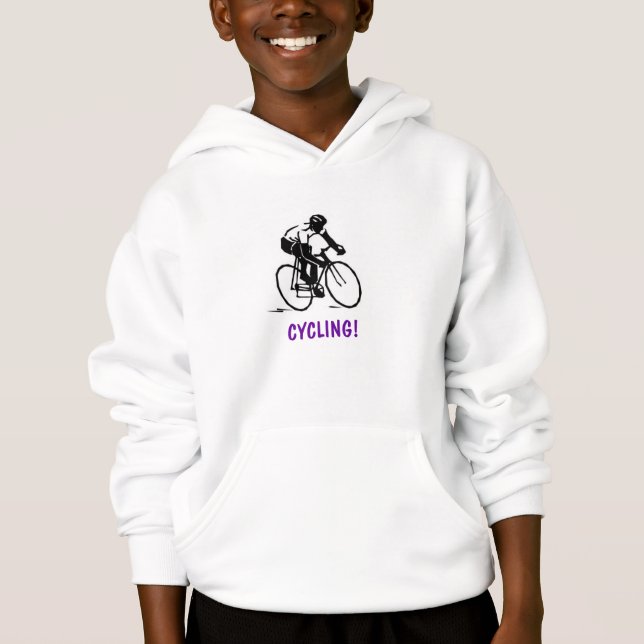 CYKLING! Barn Hoodie Tee Shirt (Framsida)