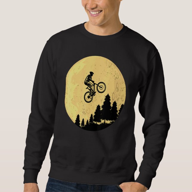 Cykling Bicycle Mountain Biking Måne Art Riding Lång Ärmad Tröja (Framsida)
