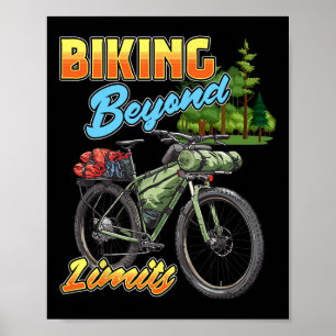 Cykling bortom gränser Mountain Bike Camping Bikep Poster
