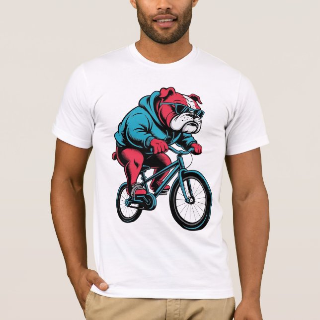 Cykling Bulldog T Shirt (Framsida)