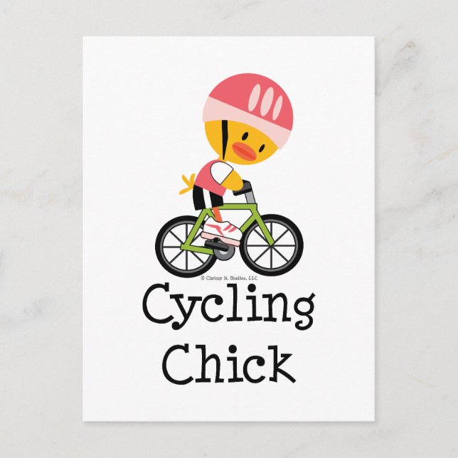 Cykling Chick Postcard Vykort (Framsida)