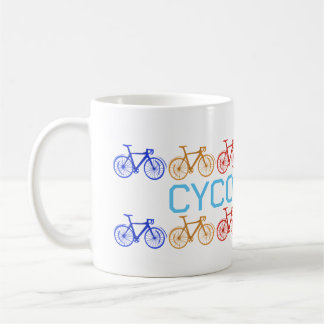 Cykling, cykel, cykel, cyklist, cykolog kaffemugg