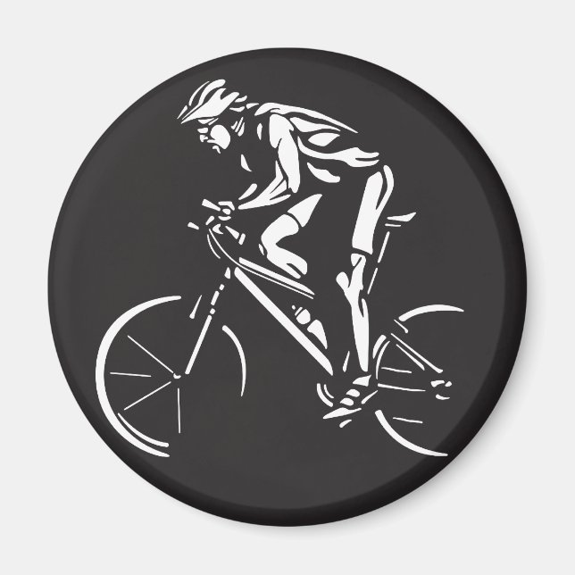 cykling cykel invers siluett magnet (Framsidan)