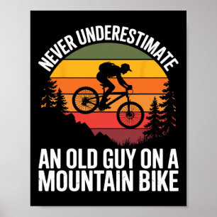 Cykling Cykel Underskatta Aldrig Gammal Kille På E Poster