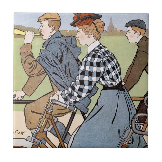 Cykling, cyklar, Van Caspel Kakelplatta (Framsidan)