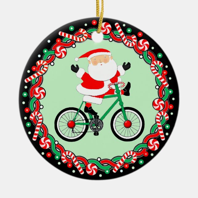 Cykling Cyklist Present För Jul Julgransprydnad Keramik (Framsidan)