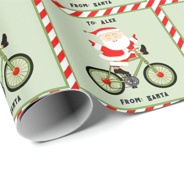 Cykling Cyklist Present För Jul Presentpapper (Rullad Hörn)