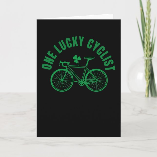 Cykling En Lucky cyklist Saint Patrick's Day Han Kort (Framsida)