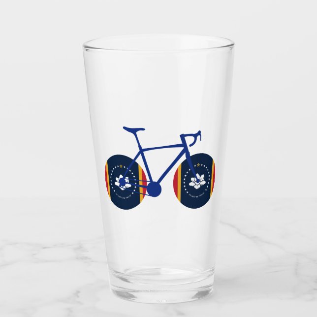 Cykling från Mississippi Flagga Glaskopp (Framsida)