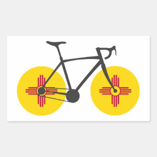 Cykling från new mexico Flagga Rektangulärt Klistermärke