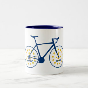 Cykling från rhode island Flagga Två-Tonad Mugg