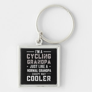 Cykling Fyrkantig Silverfärgad Nyckelring