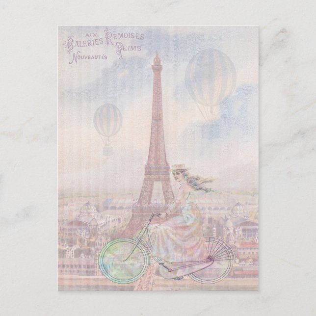 Cykling genom Paris Vykort (Framsida)